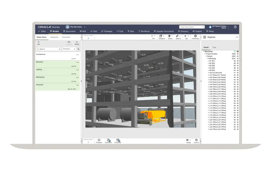 Screenshot of Aconex Model Coordination